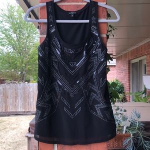 Express Black beaded tank top